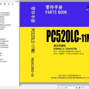 Komatsu PC520LC-11M0 DZBU0001-UP Parts Book PBCH520B00-00