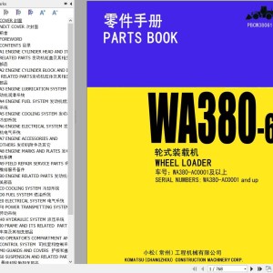 Komatsu WA380-6 AC0001-UP Parts Book PBCW380611