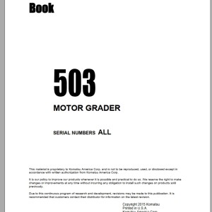 Komatsu 503 Part Book 2076H45