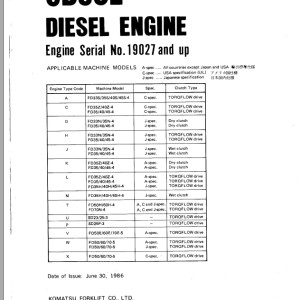 Komatsu 6D95L Part Book 6D95L-PNE5