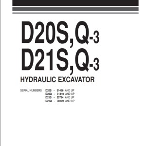Komatsu D20S-3 D20Q-3 D21S-3 D21Q-3 Part Book D20,21SQ-3-PE10