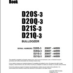 Komatsu D20S-3 D20Q-3 D21S-3 D21Q-3 Part Book D2021SQ3PZN15