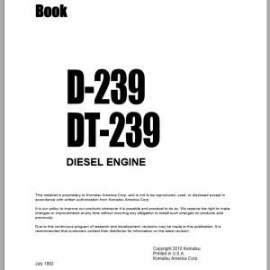 Komatsu D239 DT239 Part Book EPC-239-4