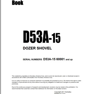 Komatsu D53A-15 Part Book D53A15PE2