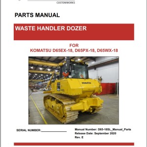 Komatsu D65EX-18 D65PX-18 D65WX-18 Part Book W12CLD6518002
