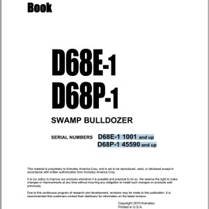 Komatsu D68E-1 D68P-1 Part Book PEPBU1440103