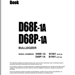 Komatsu D68E-1A D68P-1A Part Book BEPBU14400