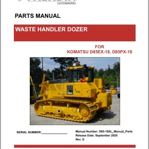 Komatsu D85EX-18 D85PX-18 Part Book W12CLD8518002