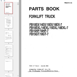 Komatsu FB10EX-7 FB18GT-7 Part Book PBA07A1-02