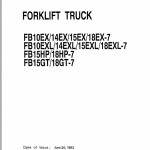Komatsu FB10EX-7 FB8GT-7 Part Book PBA07A1-02