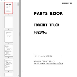 Komatsu FB20M-2 Part Book PMB02A1-01
