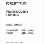 Komatsu FD200-5 FD220-5 FD240-5 FD250Z-5 Part Book PEG05A1-01
