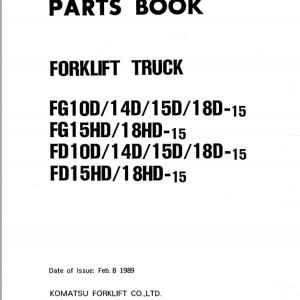 Komatsu FG10-15 FD18HD-15 Part Book FGD10D_18D-15-PE1