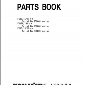 Komatsu FG10-18 FG15-18H FD10-18 Part Book FENO1859-01