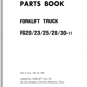 Komatsu FG20-11 FG23-11 FG28-11 FG30-11 Part Book FG20_30-11-PNE1