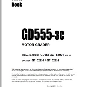 Komatsu GD555-3C Part Book FEN00130-04