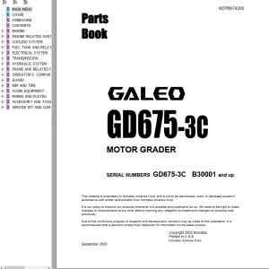 Komatsu GD675-3C Part Book KEPB074200