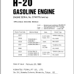 Komatsu H-20 Part Book H20-PNE9