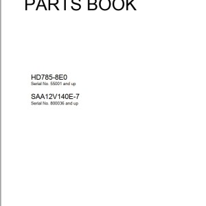 Komatsu HD785-8E0 Part Book FEN04789-00