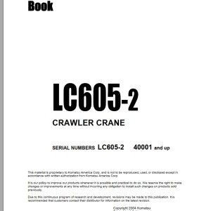 Komatsu LC605-2 Part Book PEPB013001