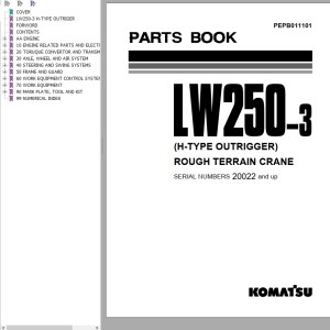 Komatsu LW250-3 Part Book PEPB011101