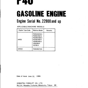 Komatsu P40 Part Book P40-PNE2