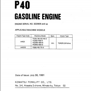 Komatsu P40 Part Book PGCP400-03