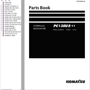 Komatsu PC138US-11 Part Book FENC0066-00