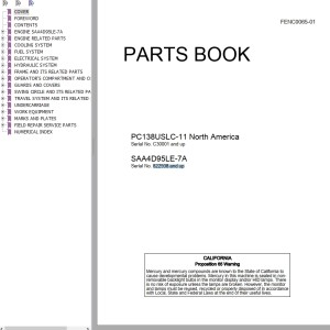 Komatsu PC138USLC-11 Part Book FENC0065-01