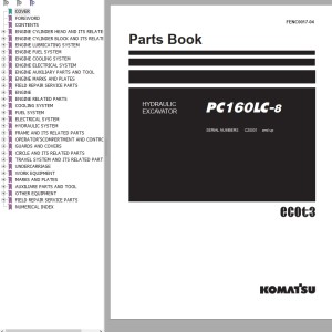 Komatsu PC160LC-8 Part Book FENC0017-04
