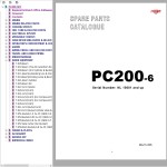 Komatsu PC200-6 Part Book