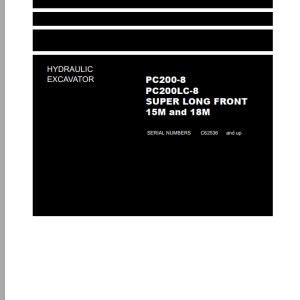 Komatsu PC200-8 PC200LC-8 Part Book & Operation Manual FEN87007-00TH