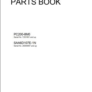 Komatsu PC200-8M0 Part Book FRU02380-00