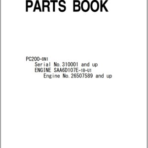 Komatsu PC200-8N1 Part Book ZEN00024-01