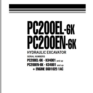 Komatsu PC200EL-6K PC200EN-6K Part Book UEPB000704