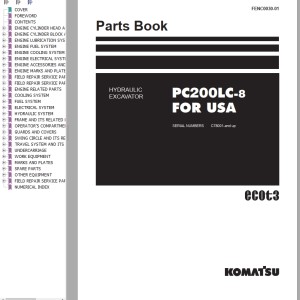 Komatsu PC200LC-8 Part Book FENC0030-01