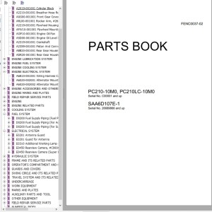 Komatsu PC210-10M0 PC210LC-10M0 Part Book FENC0037-02