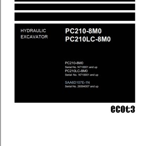 Komatsu PC210-8M0 PC210LC-8M0 Part Book FEN02802-00-NI02