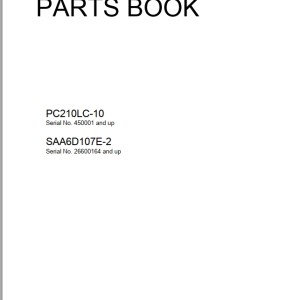 Komatsu PC210LC-10 Part Book FEN02091-00