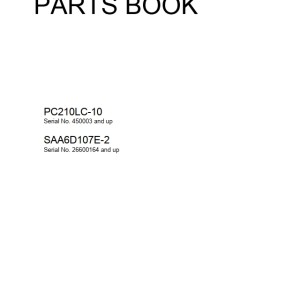 Komatsu PC210LC-10 Part Book FEN02276-01