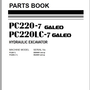 Komatsu PC220-7 PC220LC-7 Part Book YEPB200403