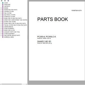 Komatsu PC300-8 PC300LC-8 Part Book FEN87005-03TH
