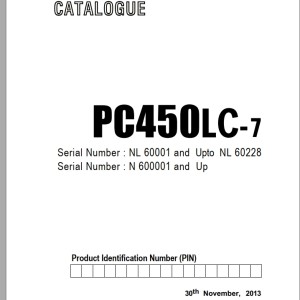 Komatsu PC450LC-7 Spare Parts Catalogue KIPLINDPRBA0008