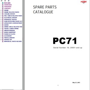 Komatsu PC71 Part Book