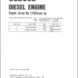 Komatsu S6D95L Part Book S6D95L-PNE1