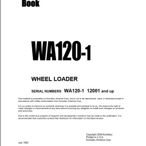 Komatsu WA120-1 Part Book PEPBU4160105