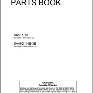 Komatsu D65EX-16 Parts Book FEN02148-01