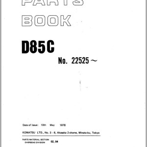 Komatsu D85B Parts Book PEPB15601204