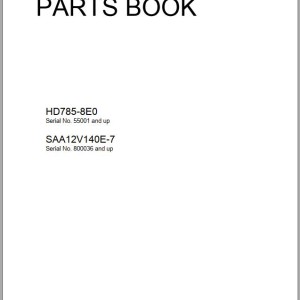 Komatsu HD785-8 Parts Book FEN04789-00