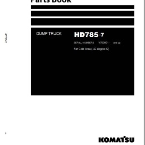 Komatsu HD785 Parts Book FRU01944-00